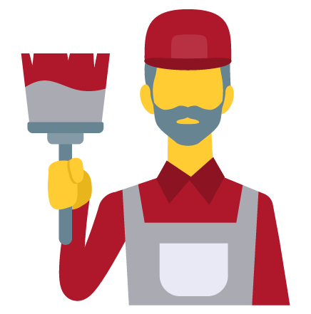 Ilustração de um homem segurando uma brocha.