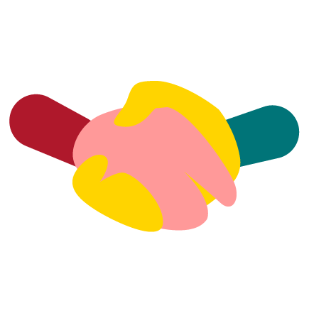 Ilustração de um aperto de mãos.