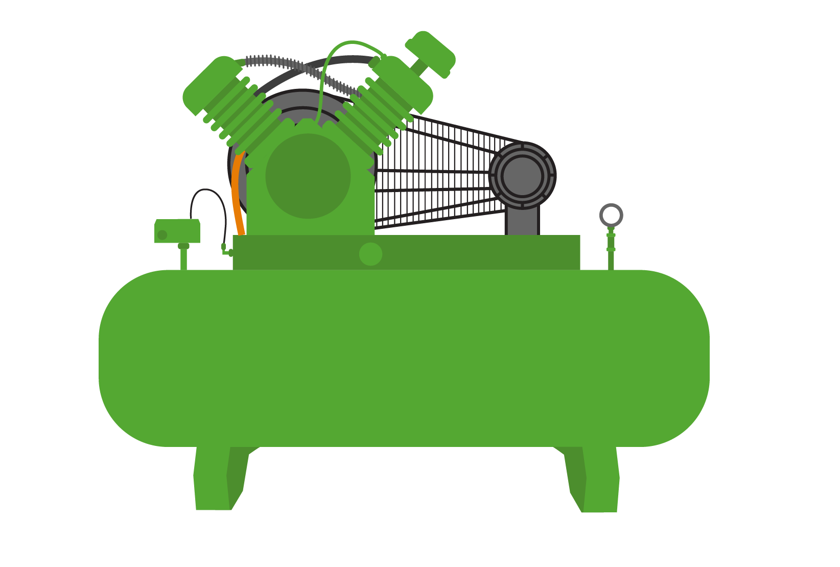 Ícone ilustrado de um compressor com reservatório de ar.