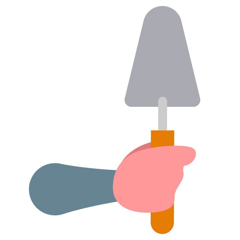 Ícone ilustrado de uma espátula de metal.